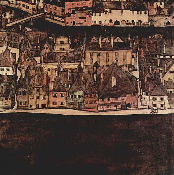 Die kleine Stadt II., Egon Schiele